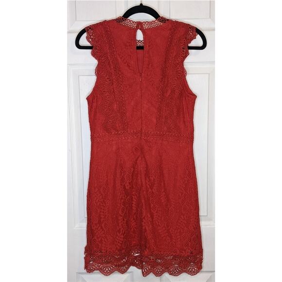 Lulu's My Sweetheart Red Lace Mini Dress M - Picture 16 of 16